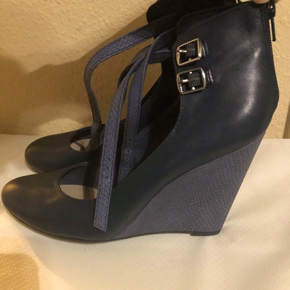 Seychelles Shoes - Seychelles navy blue round toe sky high platform ankle strap shoes new size 10